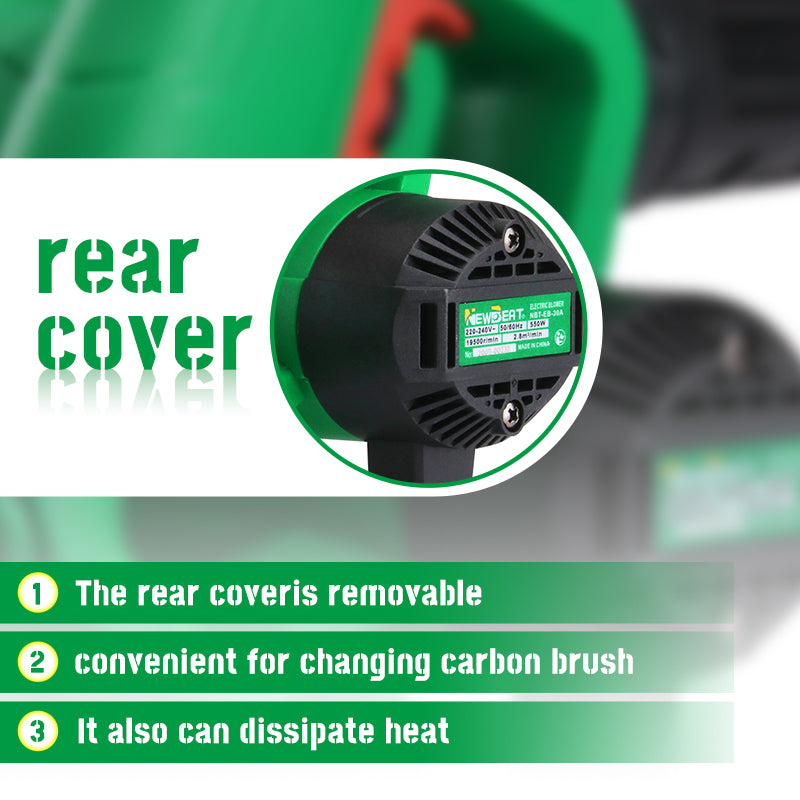 NEWBEAT Corded Electric Leaf Blower Vacuum 2-in-1, 600W Motor, Stepless Speed Control, 19500 RPM No-Load Speed – Powerful for Yard, Garden, Driveway Cleanup