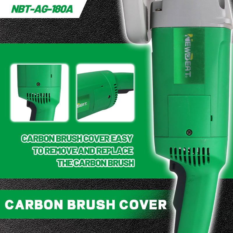 NEWBEAT Professional 9-inch Angle Grinder, 2000W High Power, Back Handle Grinding Tool with Dual Speed Control, for Cutting, Polishing, and Grinding Metal and Concrete