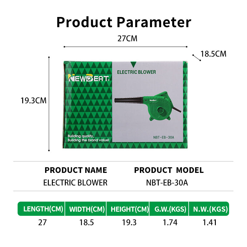 NEWBEAT Corded Electric Leaf Blower Vacuum 2-in-1, 600W Motor, Stepless Speed Control, 19500 RPM No-Load Speed – Powerful for Yard, Garden, Driveway Cleanup